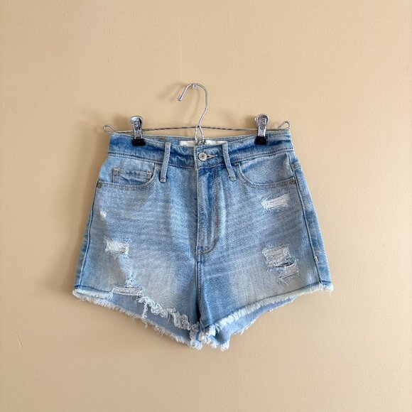 Abercrombie & Fitch Light Wash High Waisted Distressed Cutoff Shorts - Picture 1 of 4